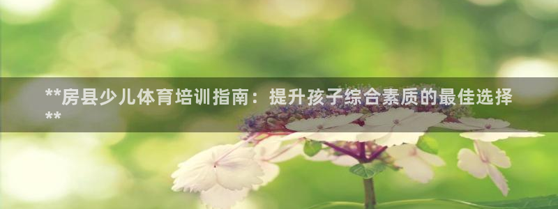 耀世平台注册步骤图：**房县少儿体育培训指南：提升孩